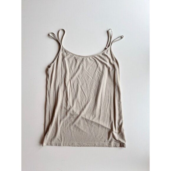 SARAH PACINI Neelah Taupe Beige Modal Jersey Scoop Neck Tank Top, Size 4/XL - Picture 4 of 11
